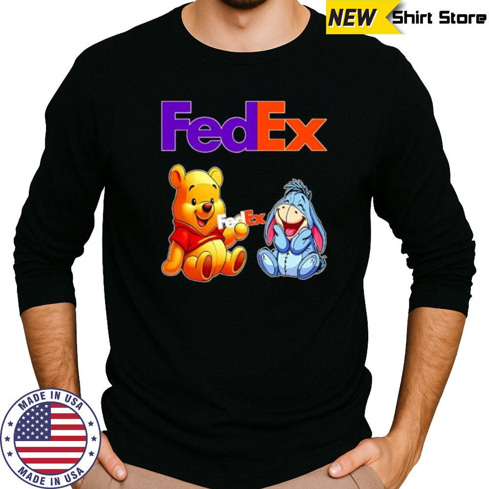 FEDEX Pooh and Eeyore shirt Long Sleeved