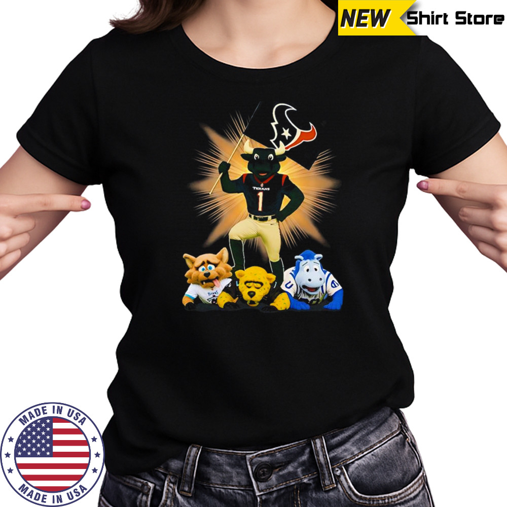 Houston Texans mascot standing with flag shirt Women's T-shirt