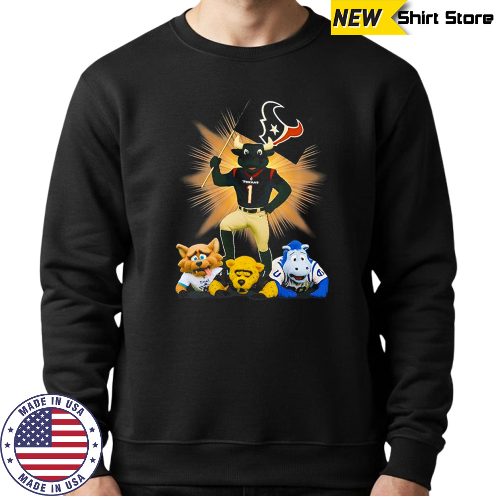 Houston Texans mascot standing with flag shirt Sweatshirt