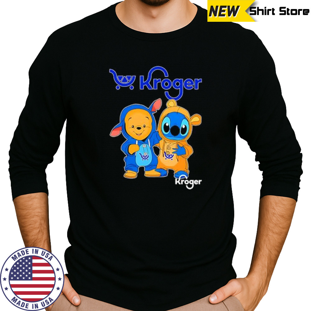 Kroger pooh and stitch friends shirt Long Sleeved