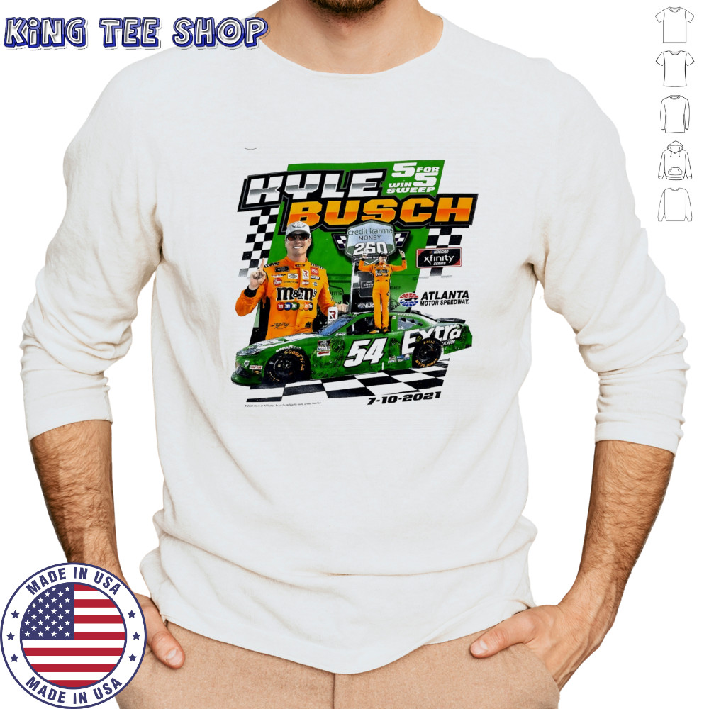 Kyle Busch 5 for 5 win sweep Atlanta Motor Speedway Nascar shirt Long Sleeved