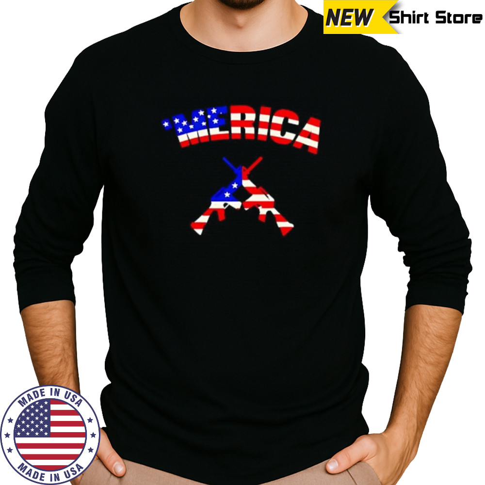 Merica Guns Patriotic gun shirt Long Sleeved
