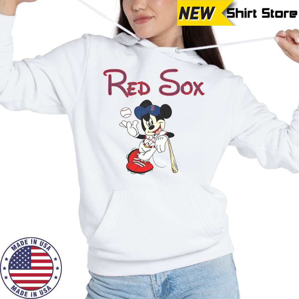 Mickey Boston Sox Red Baseball T-Shirt Hoodie
