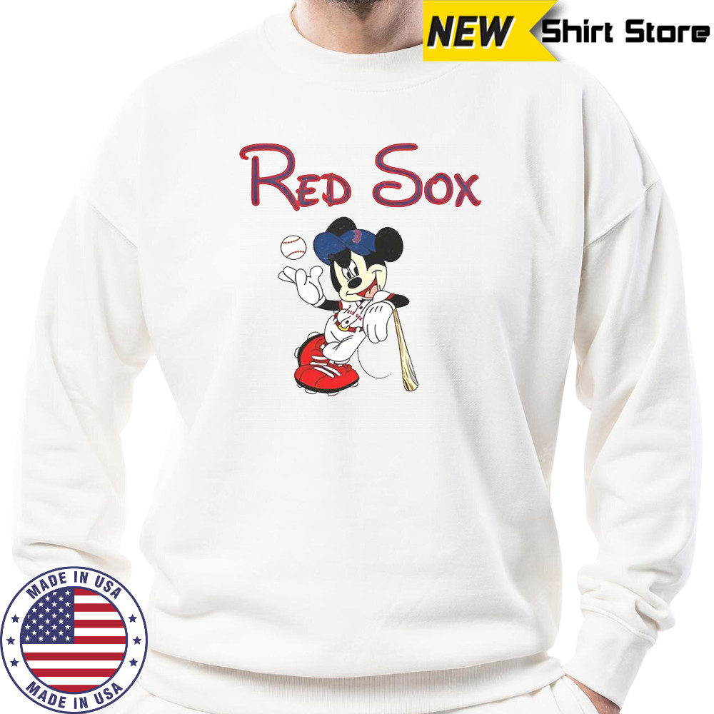 Mickey Boston Sox Red Baseball T-Shirt Sweatshirt