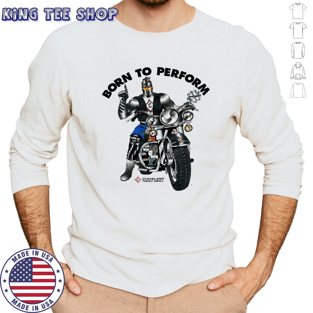Motorcycle Flames Grunge Moto USA Born to Perform Cleveland Twist Drill shirt Long Sleeved
