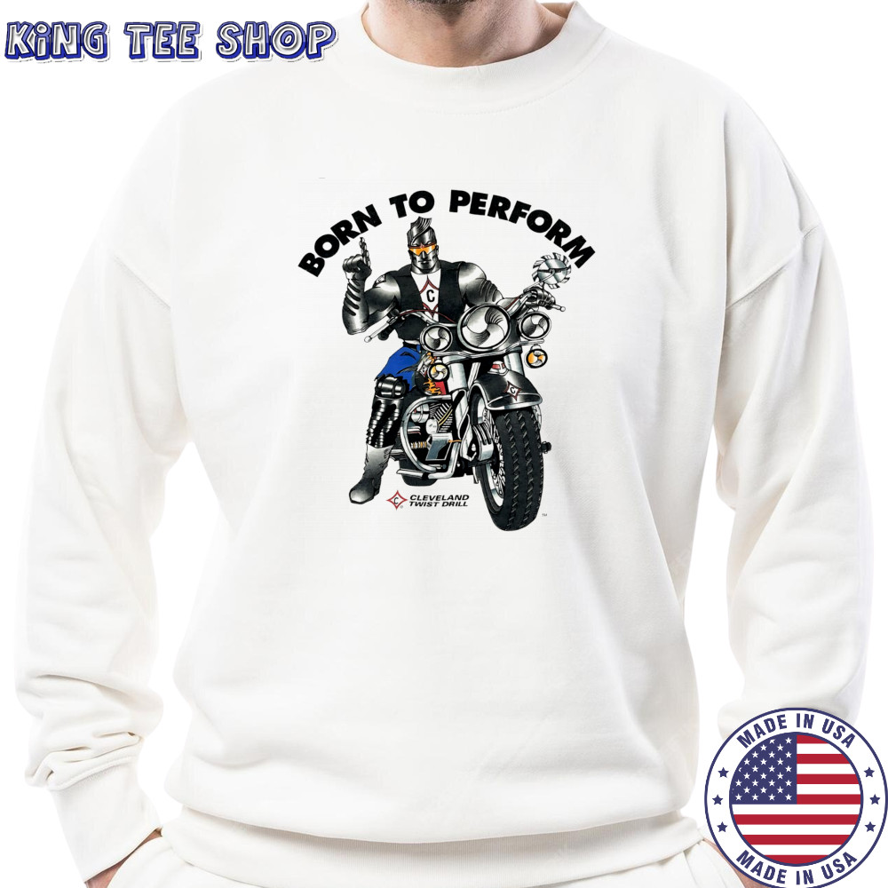 Motorcycle Flames Grunge Moto USA Born to Perform Cleveland Twist Drill shirt Sweatshirt