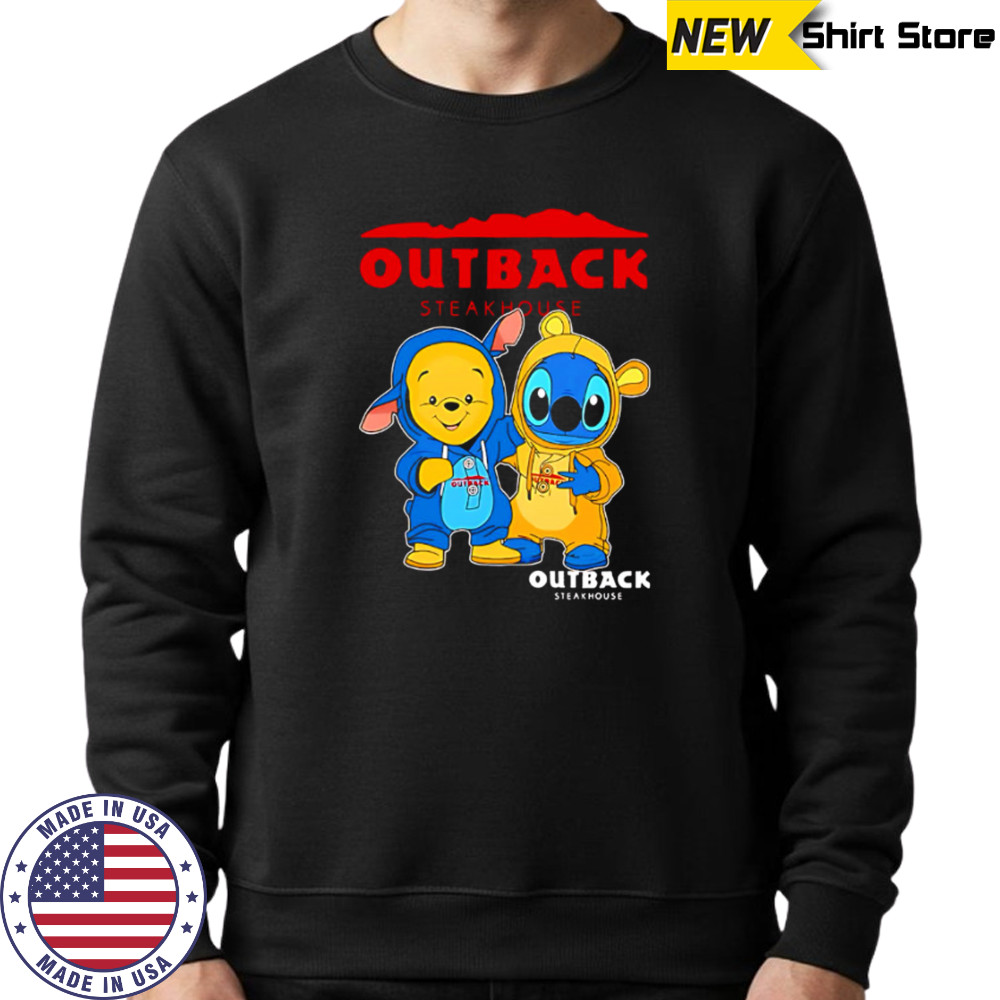 Outback steakhouse pooh and stitch friends shirt Sweatshirt