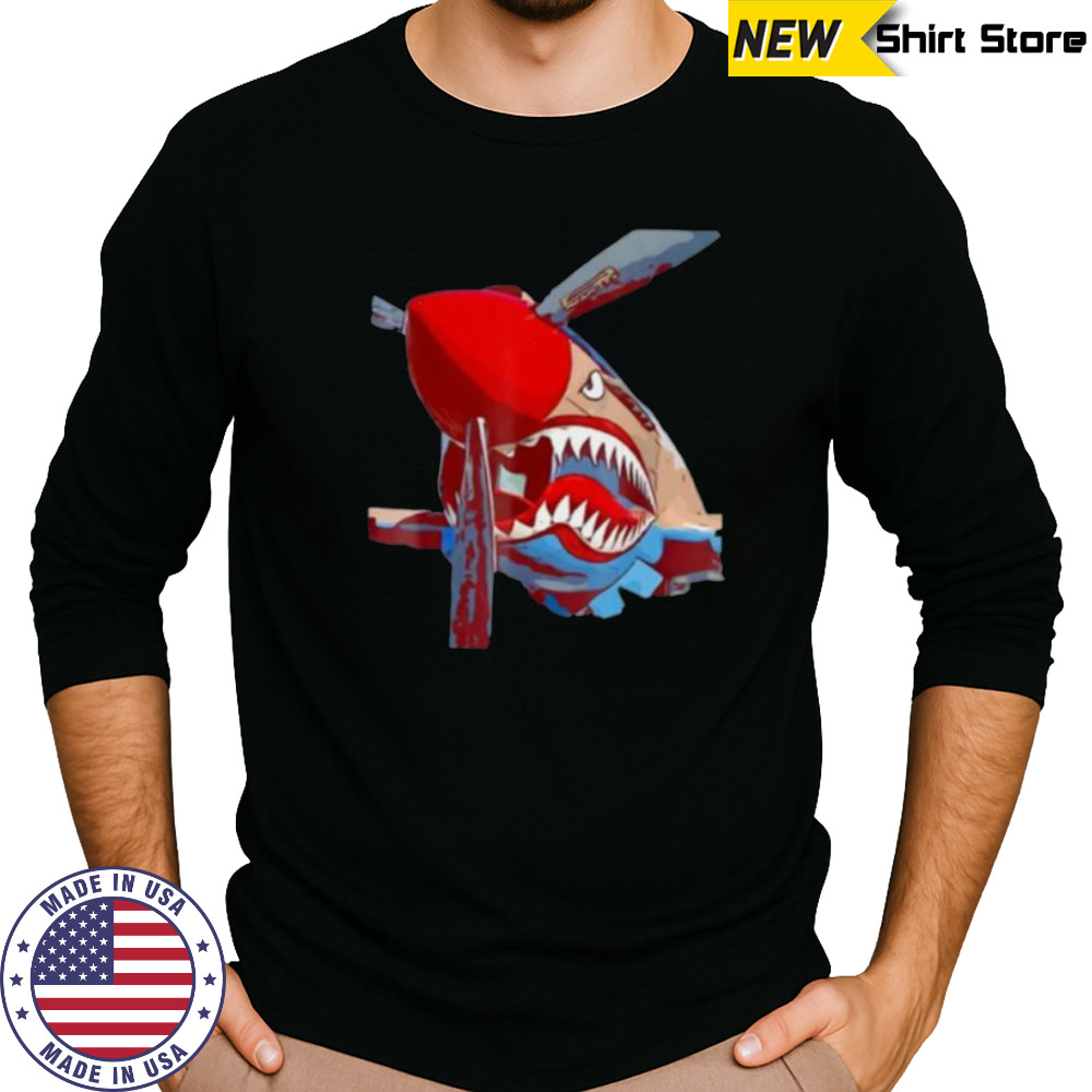 P 40 Warhawk Fighter Aircraft shirt Long Sleeved