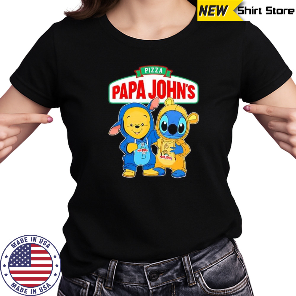 Papa john’s pooh and stitch friends shirt Women's T-shirt