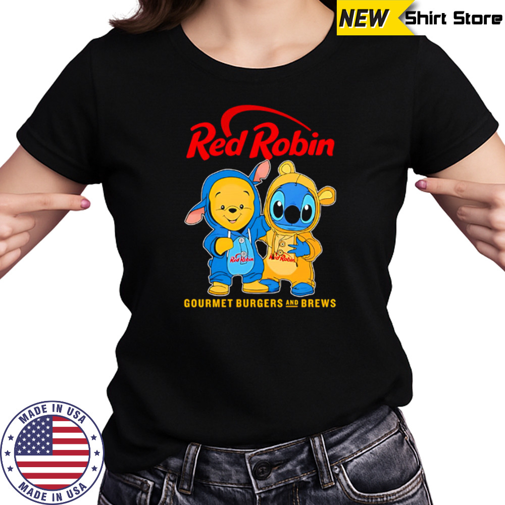 Red robin pooh and stitch friends shirt Women's T-shirt