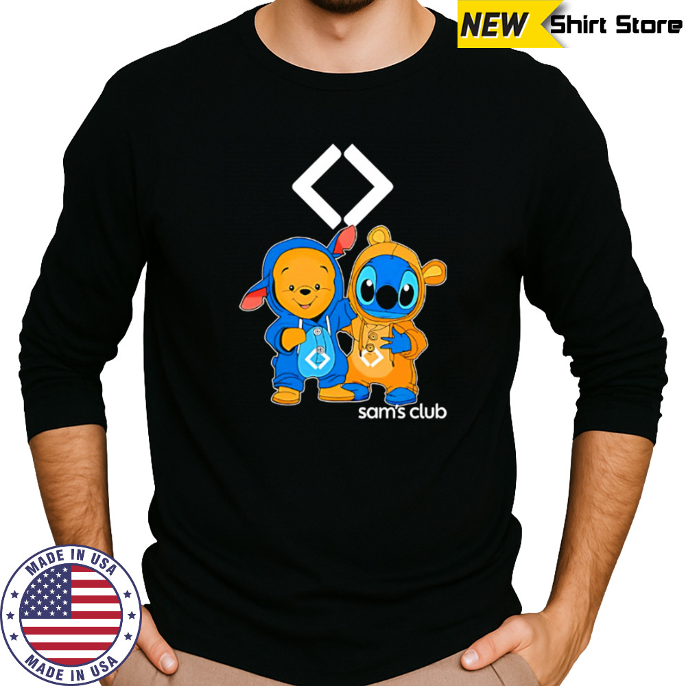 Sams club pooh and stitch friends shirt Long Sleeved