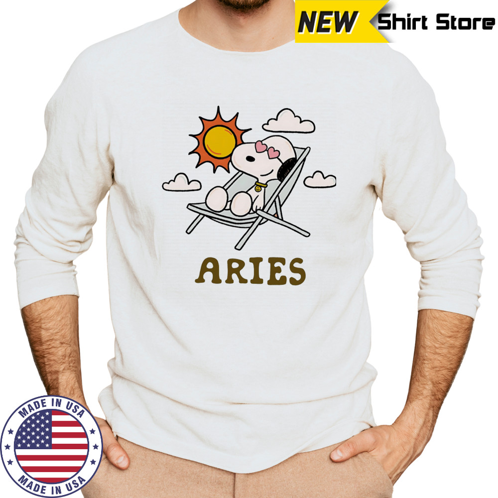 Snoopy Aries Zodiac shirt Long Sleeved