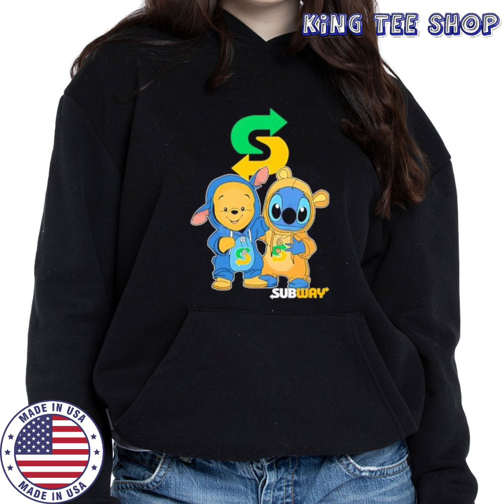 Subway pooh and stitch friends shirt Hoodie