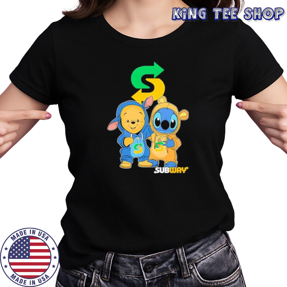 Subway pooh and stitch friends shirt Women's T-shirt
