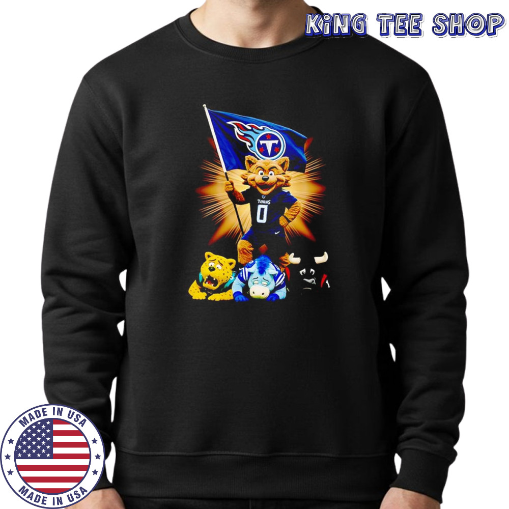 Tennessee Titans mascot standing with flag shirt Sweatshirt