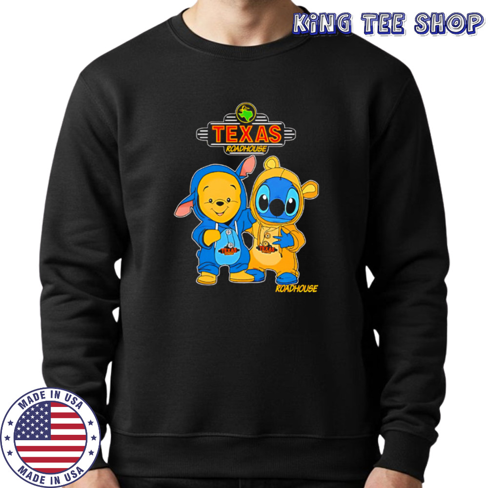 Texas roadhouse pooh and stitch friends shirt Sweatshirt