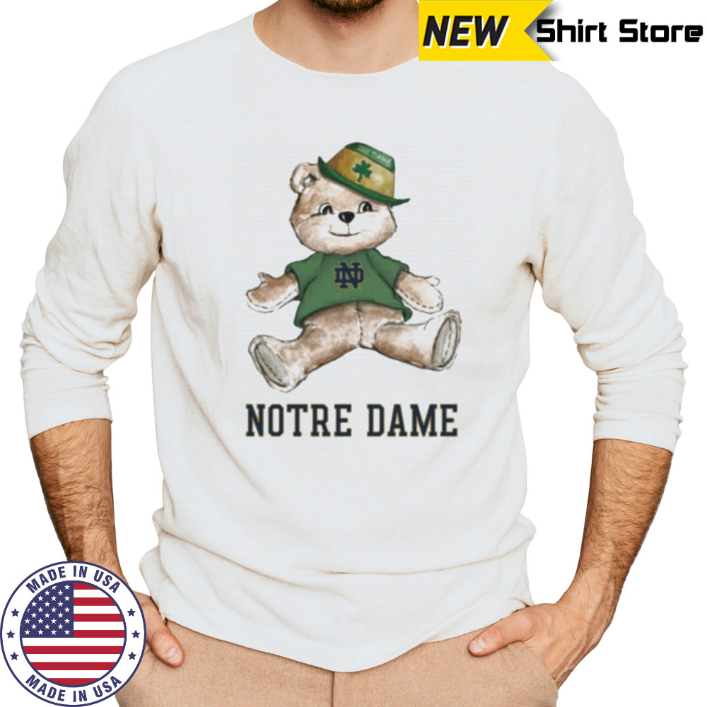 Tiny Turnip Teddy Bear Notre Dame Fighting Irish T shirt Long Sleeved