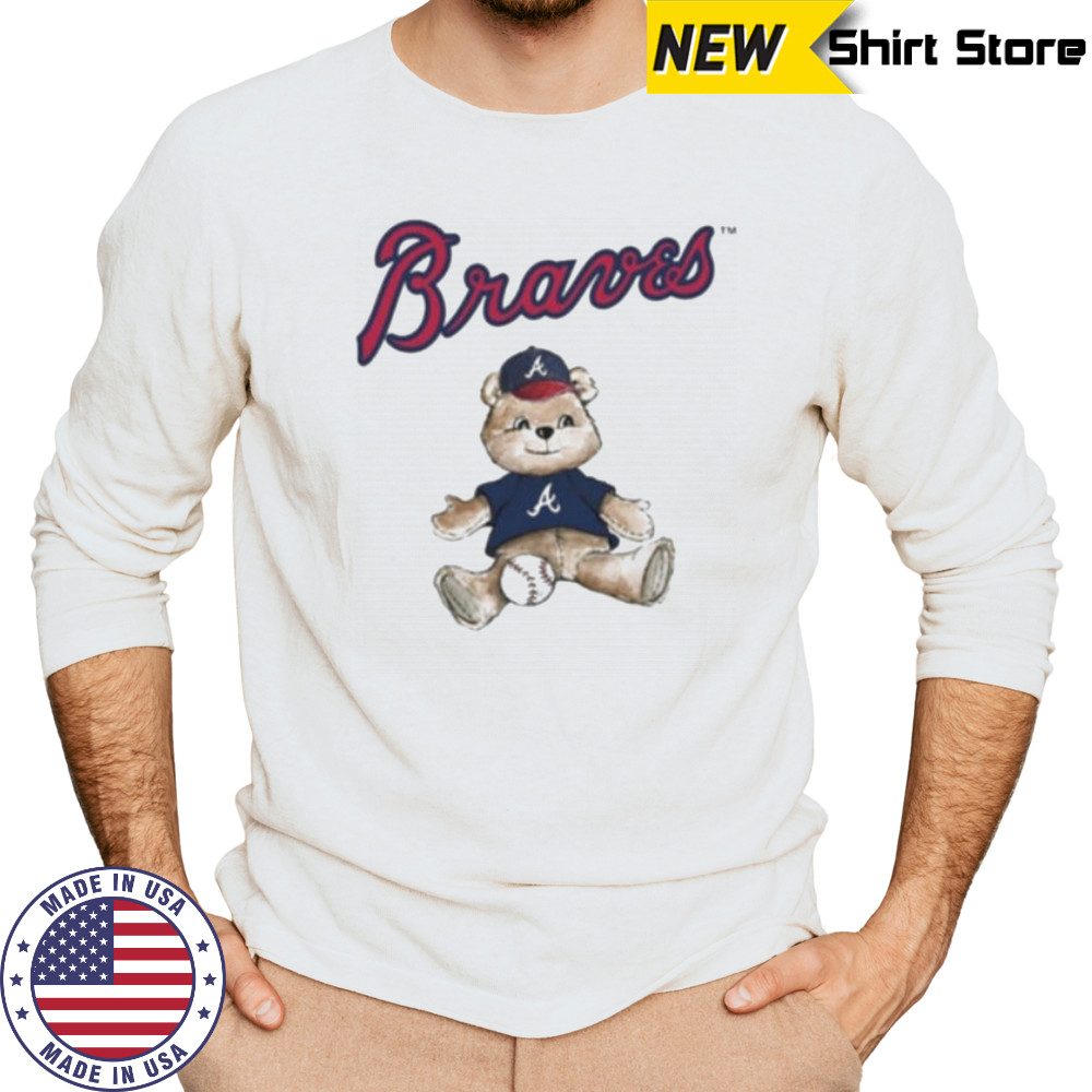 Tiny Turnip Teddy Bear X Atlanta Braves Baseball T shirt Long Sleeved