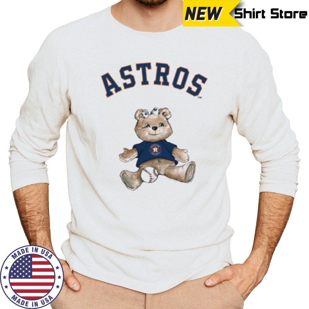 Tiny Turnip Teddy Bear X Houston Astros Baseball T shirt Long Sleeved