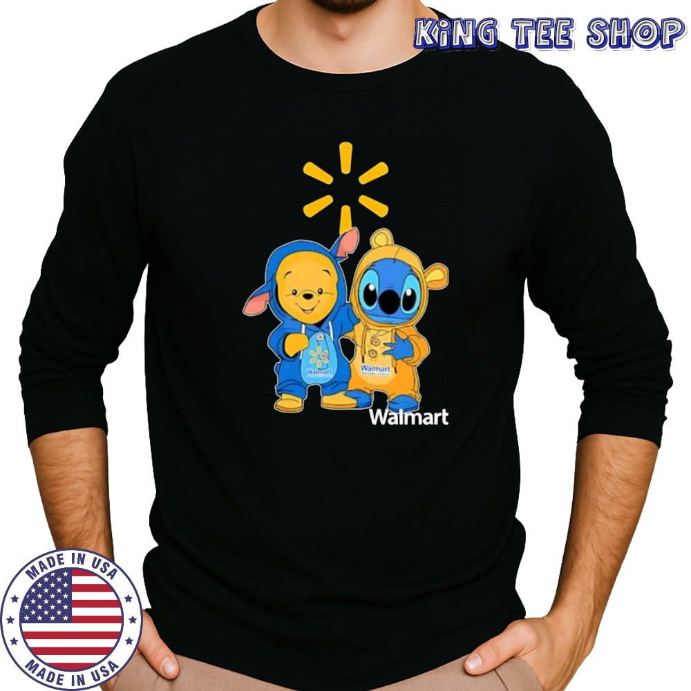 Walmart pooh and stitch friends shirt Long Sleeved