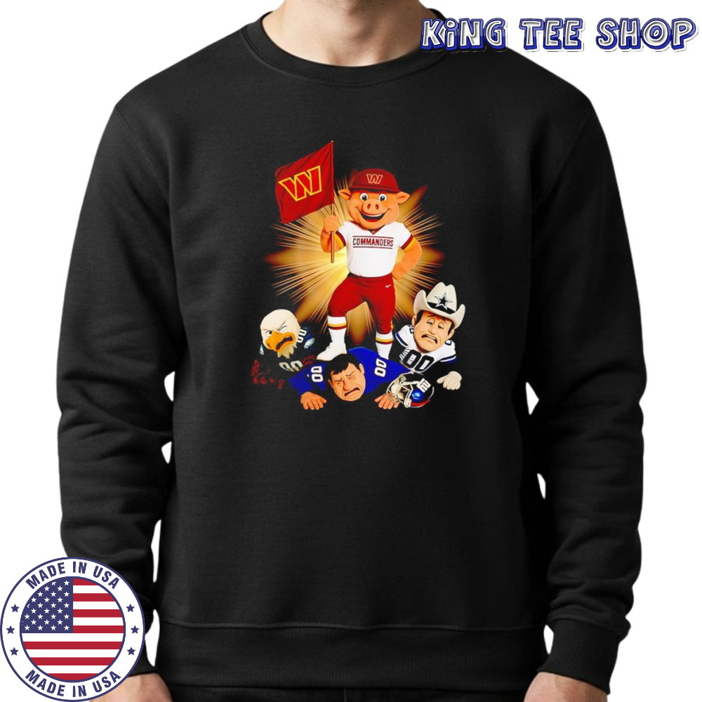 Washington Commanders mascot standing with flag shirt Sweatshirt