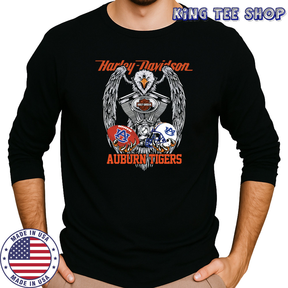 Eagle Harley Davidson Auburn Tigers Shirt Long Sleeved