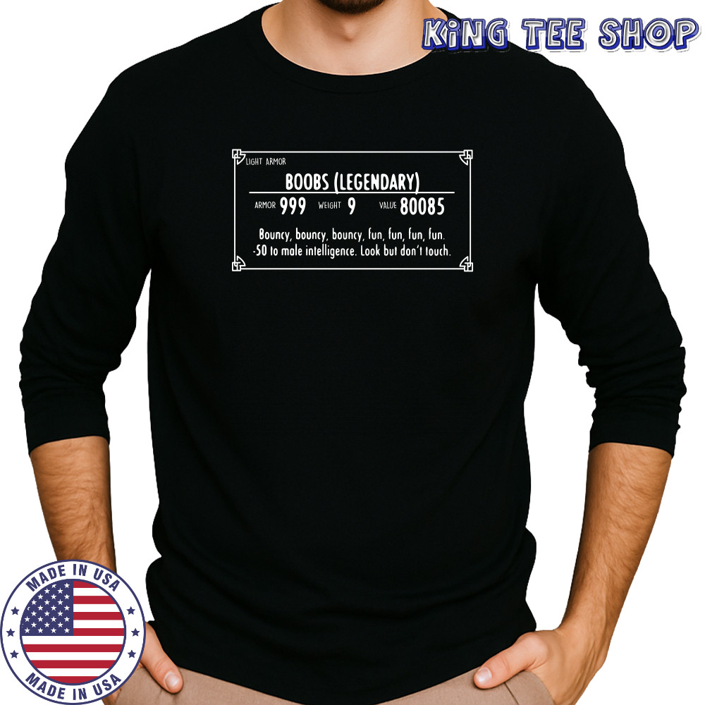 Light armor Boobs legendary armor 999 weight 9 value 80085 shirt Long Sleeved