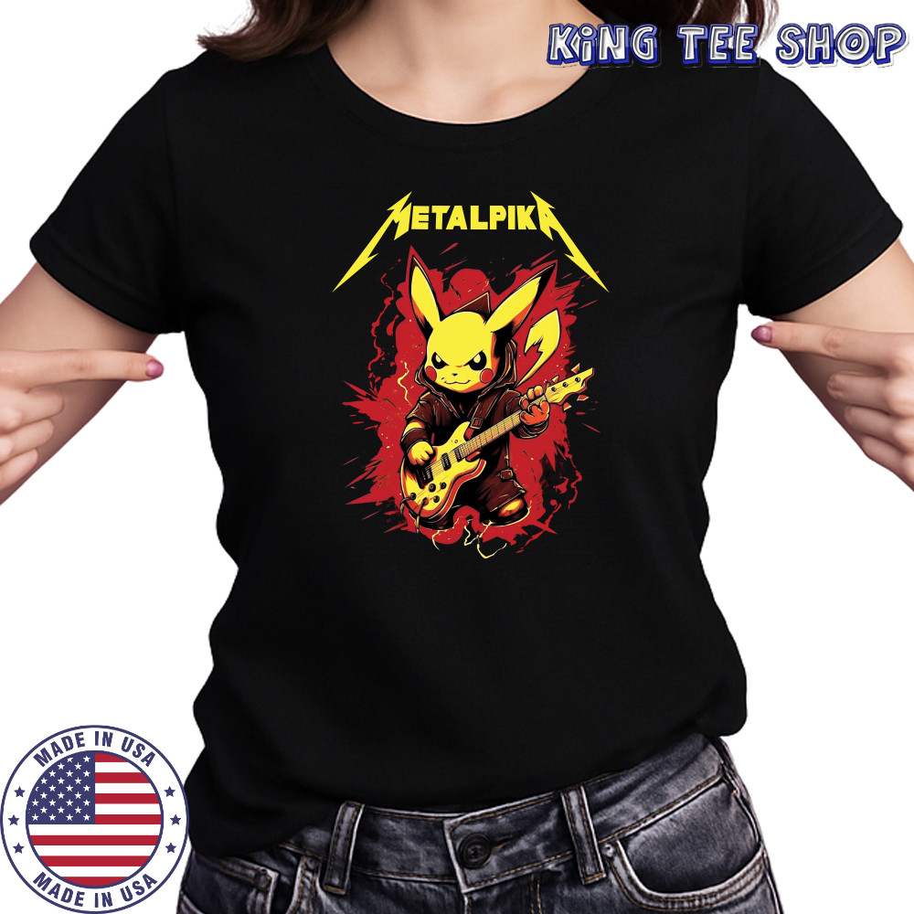 Metallica Pikachu Metalpika T shirt Ladies T-shirt