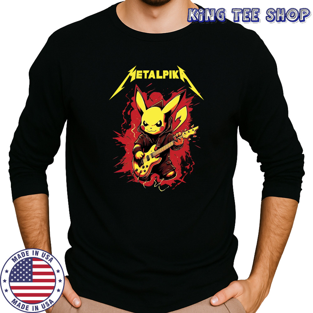 Metallica Pikachu Metalpika T shirt Long Sleeved