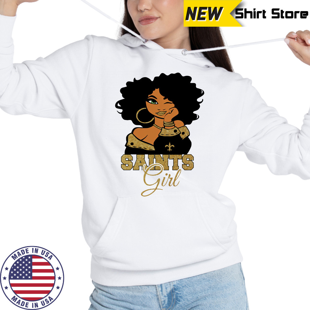 New Orleans Saints Football Black Girl T-Shirt Hoodie