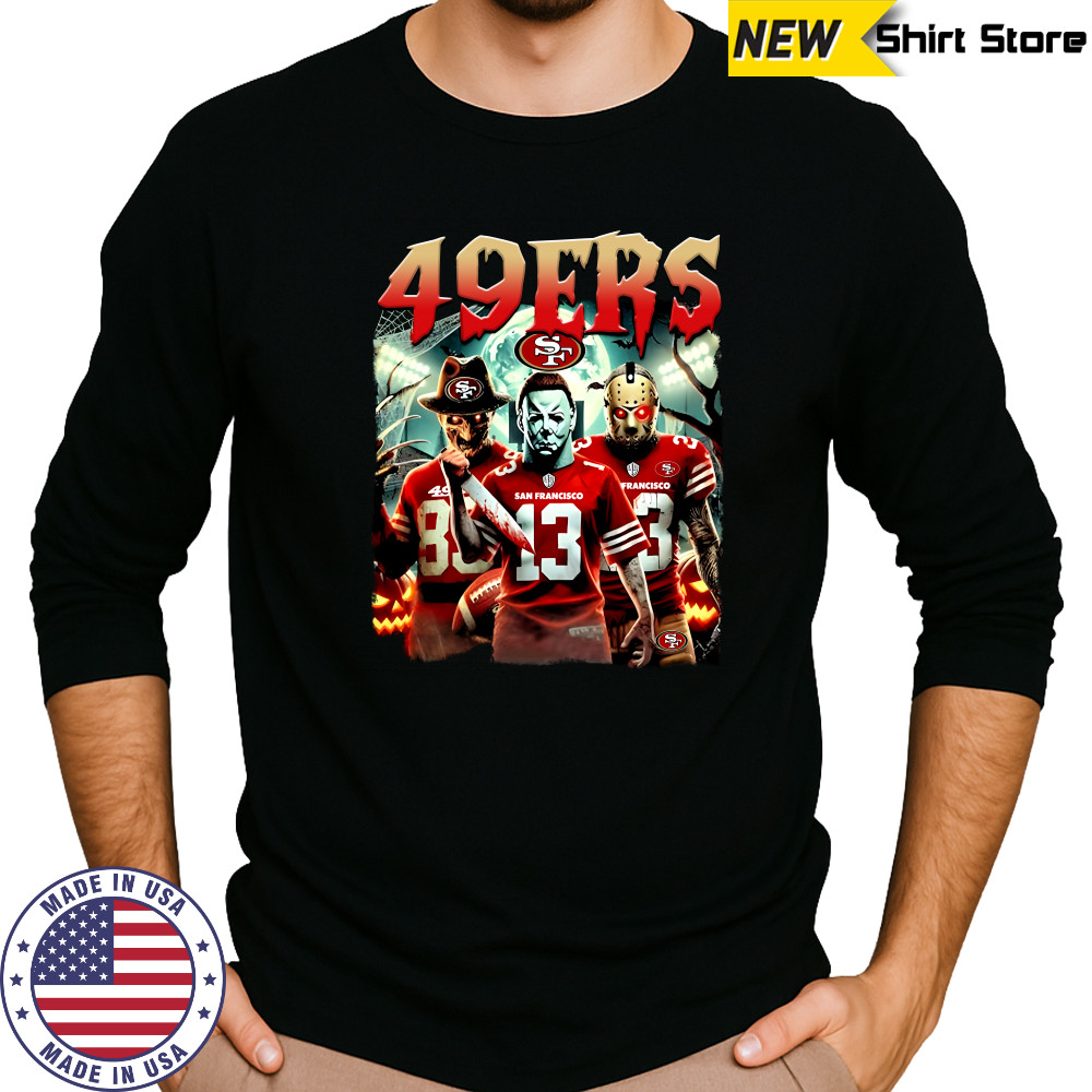 San Francisco 49Ers Halloween Horror Characters T-Shirts Long Sleeved