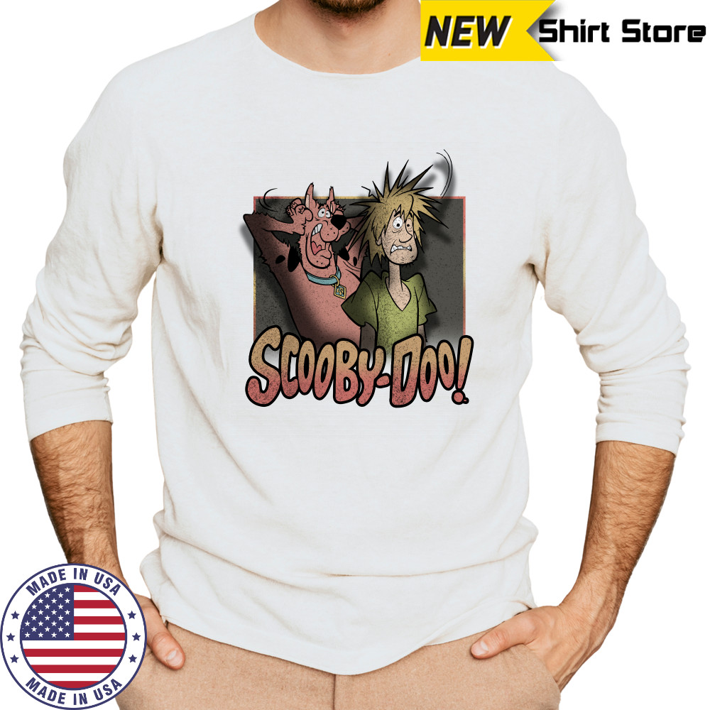 Scared Shaggy & Scooby Vintage Fright Poster Scooby Doo shirt Long Sleeved