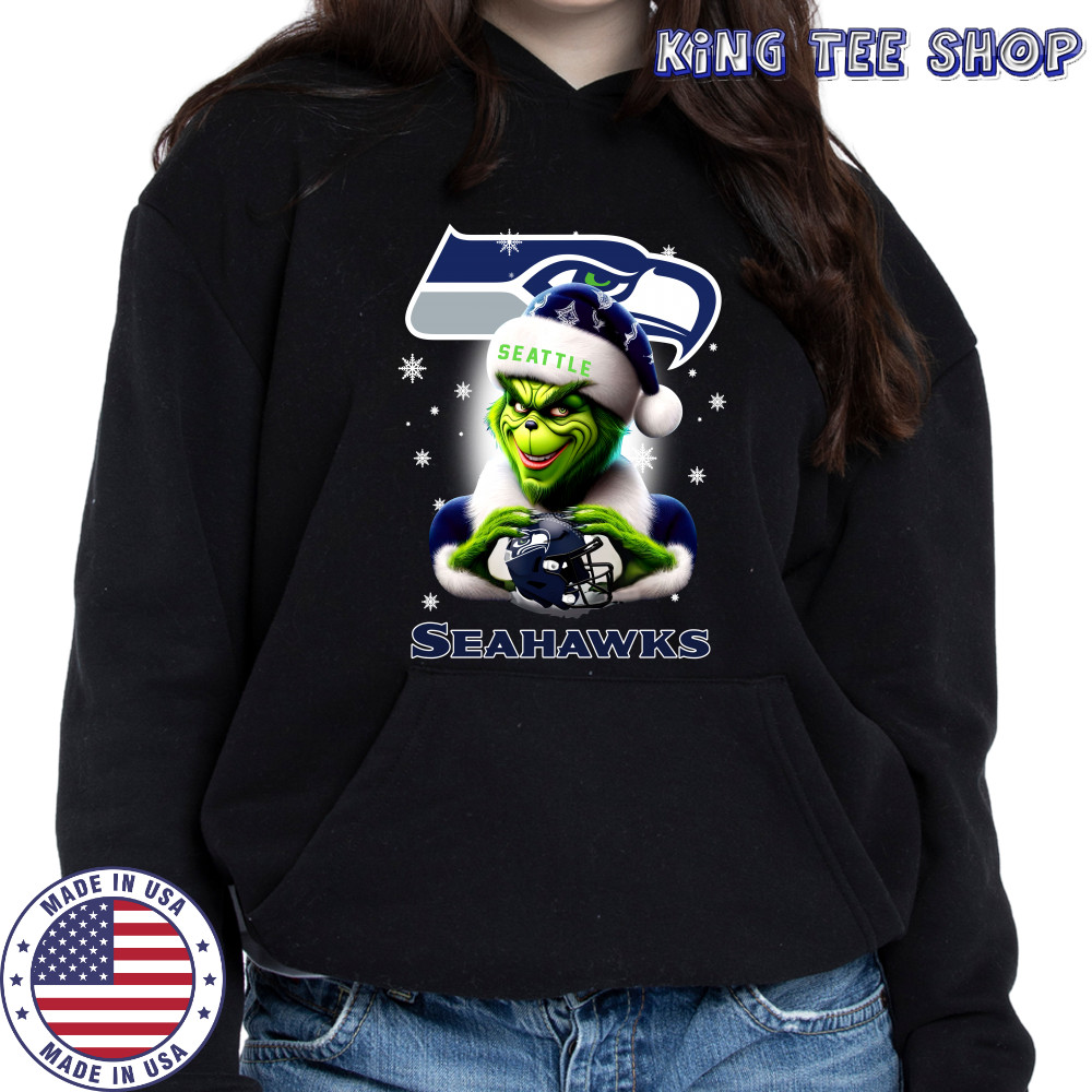 The Santa Grinch Love Seattle Seahawks Merry Christmas T-Shirts Hoodie