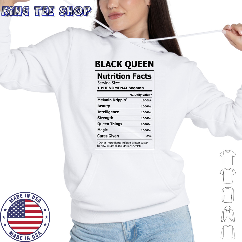 Black queen nutrition facts shirt Hoodie