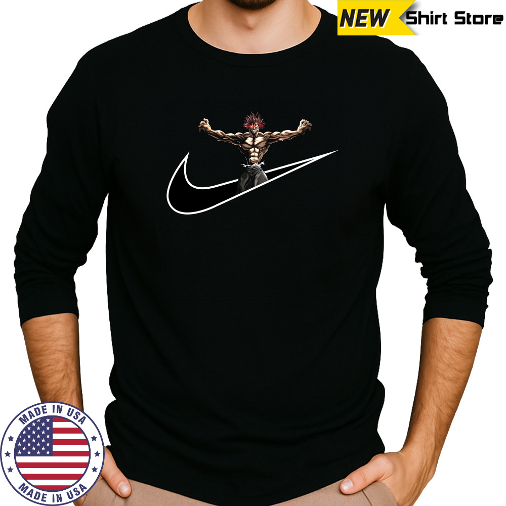 Logo For Otaku Gym And Fitness For Training Yujiro Hanma Nike Mashup shirt Long Sleeved