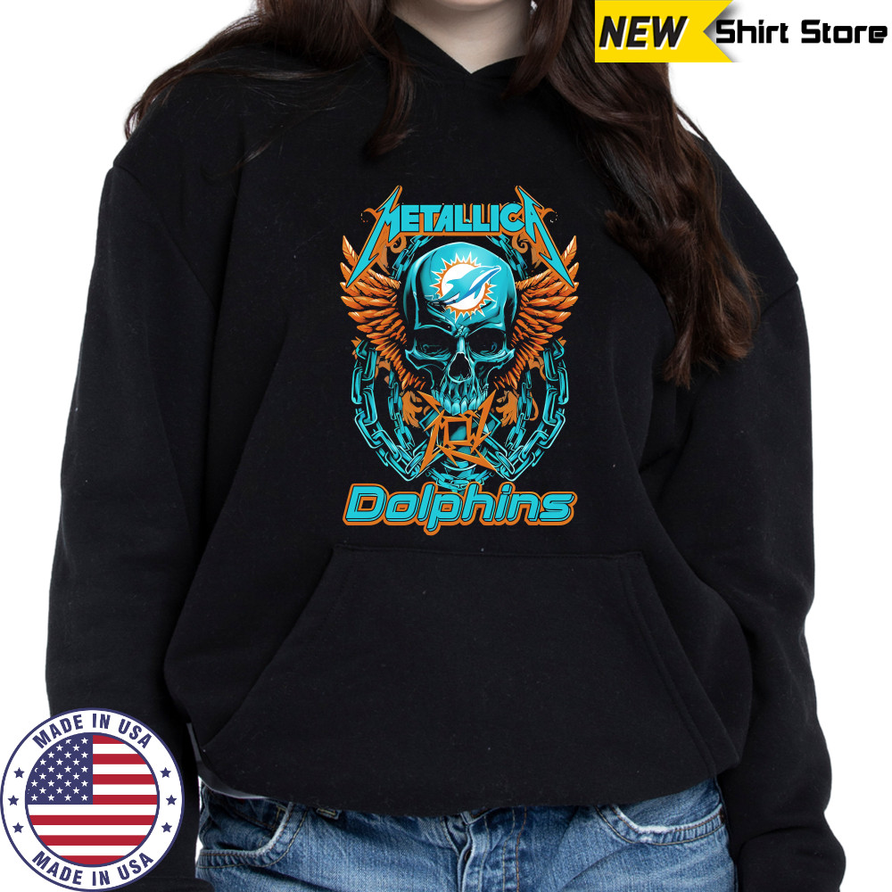 Metallica Skull Miami Dolphins shirt Hoodie