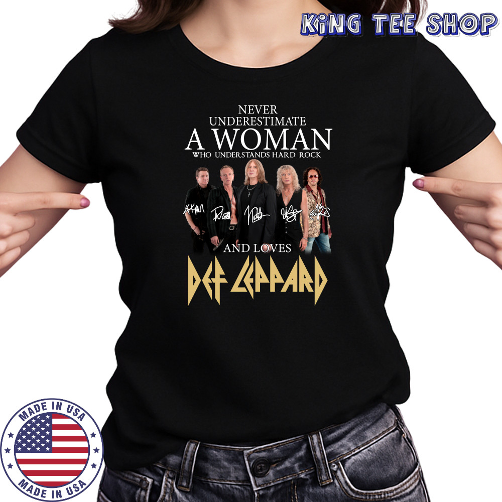 Never underestimate a woman who understands hard rock and loves Def Leppard shirt Women's T-shirt