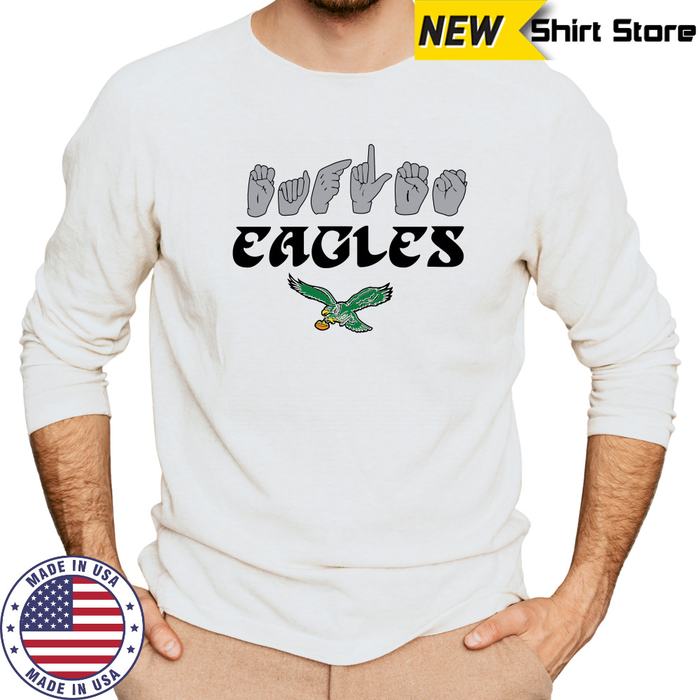 Philadelphia Eagles Sign Language Hands T-Shirt Long Sleeved