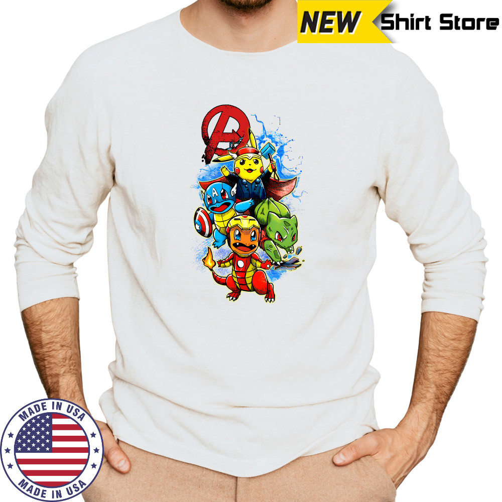 Pokemon Pokevengers Marvel Avengers Endgame tshirt Long Sleeved