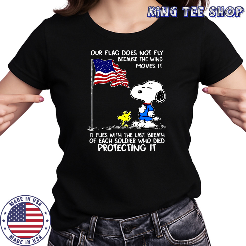 Snoopy and Woodstock our flag does not fly because the wind moves it shirt Women's T-shirt