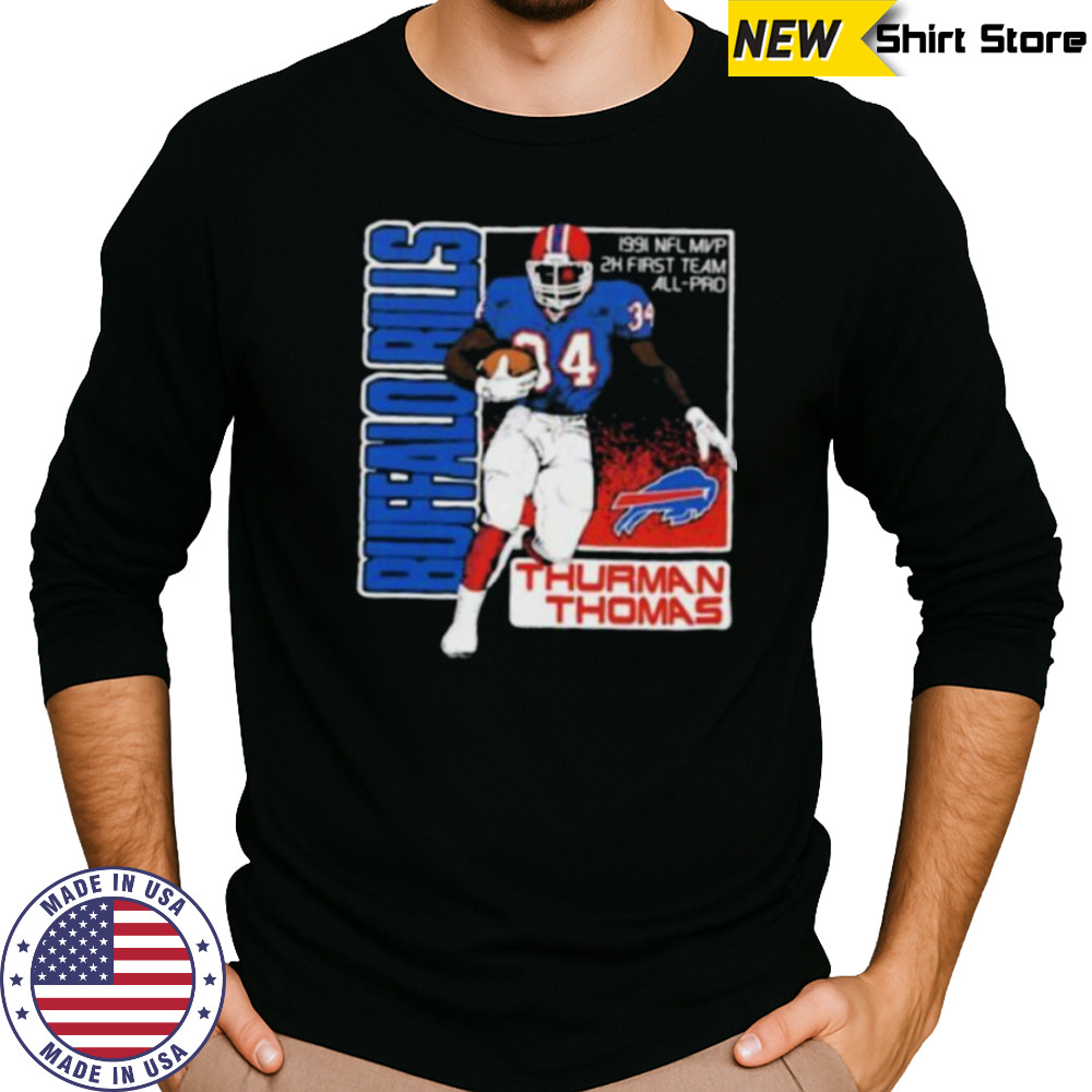 Buffalo Bills Thurman Thomas 1991 NFL MVP 2x first team All Pro Shirt Long Sleeved