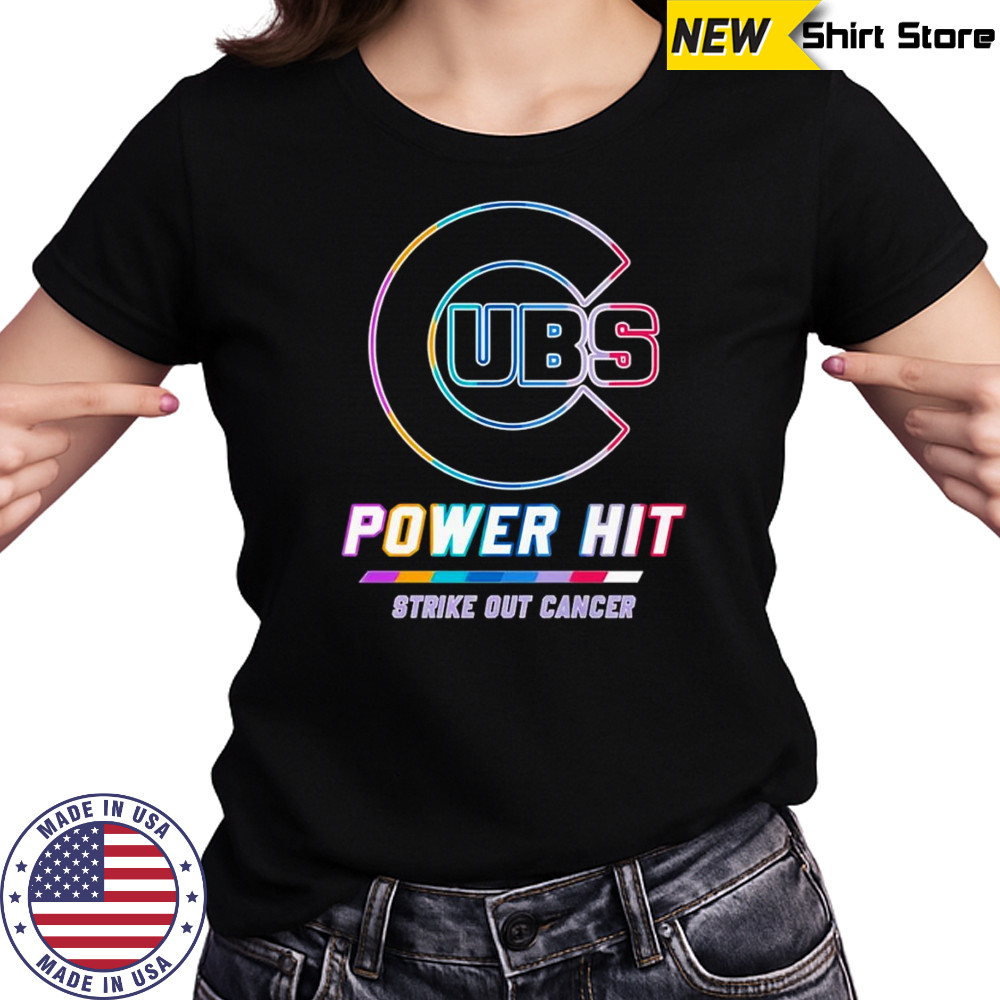 Chicago Cubs power hit strike out cancer shirt Women's T-shirt
