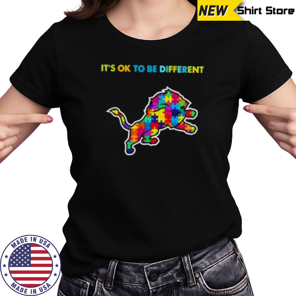 Detroit Lions Autism Awareness It’s ok to be different Shirt Women's T-shirt
