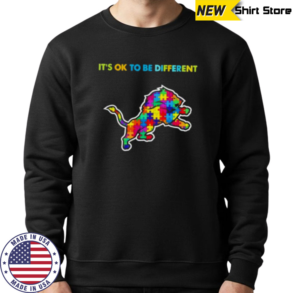Detroit Lions Autism Awareness It’s ok to be different Shirt Sweatshirt