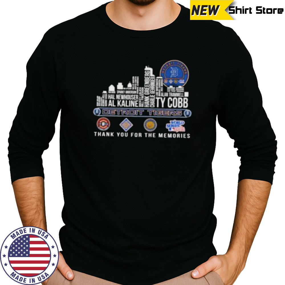 Detroit Tigers 2025 thank you for the memories players names city skyline Shirt Long Sleeved