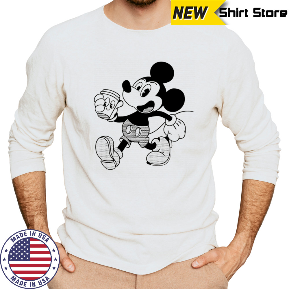 Disney Mickey Mouse and Coffee shirt Long Sleeved