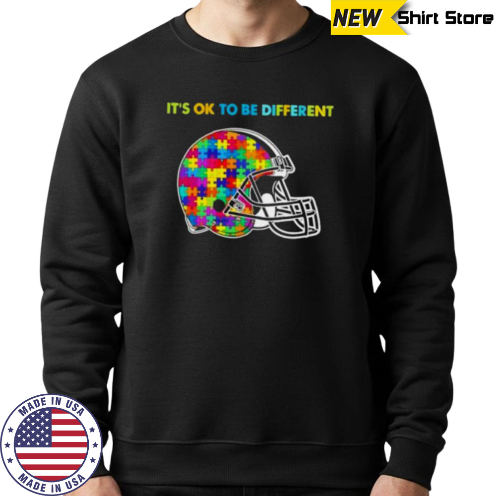 Football Helmet Autism awareness It’s ok to be different Shirt Sweatshirt