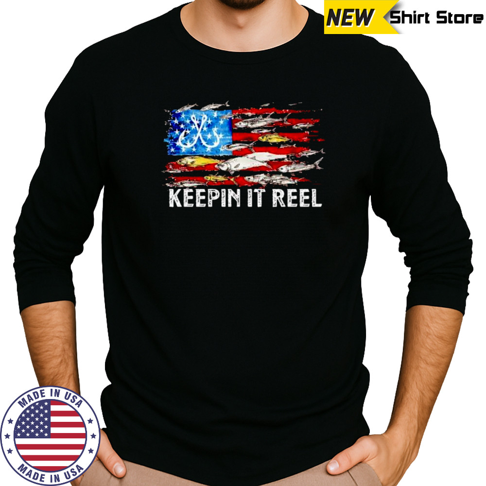 Keepin it Reel American Fish shirt Long Sleeved