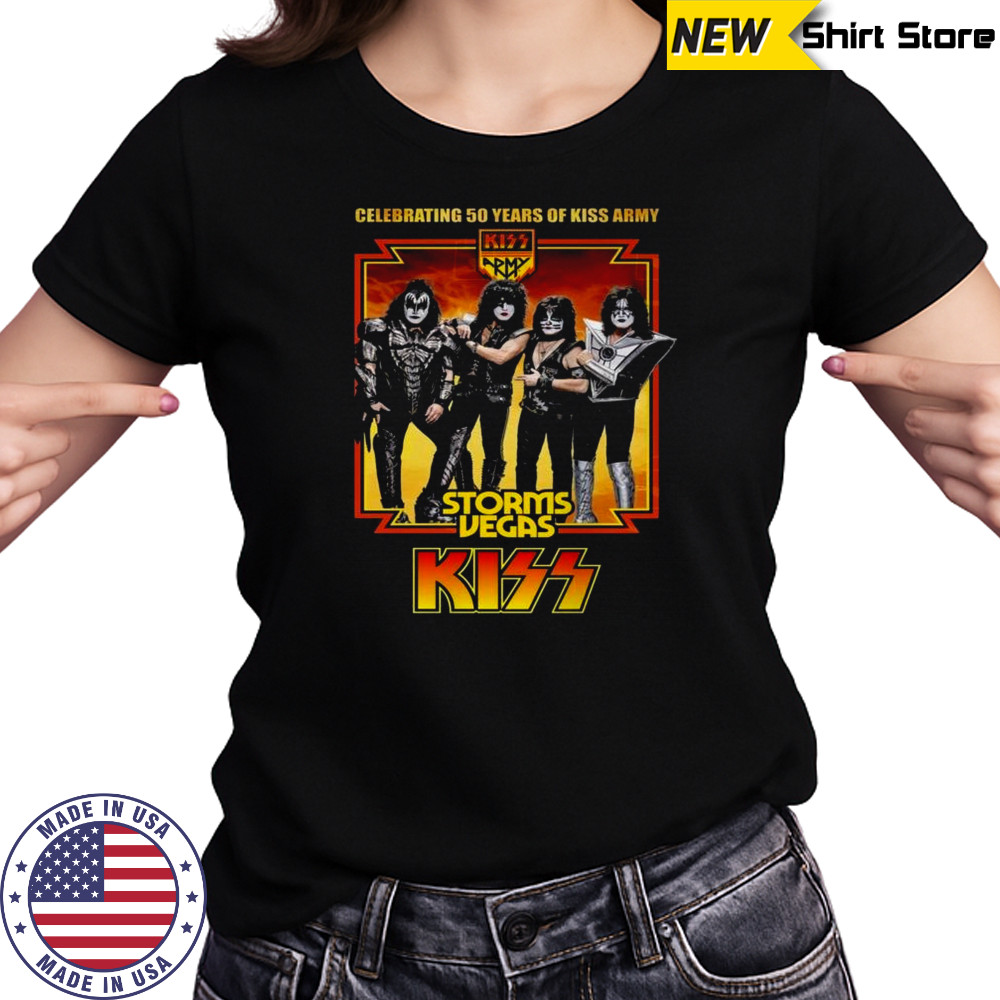 KISS Celebrating 50 Years Of Kiss Army Storms Vegas Shirt Women's T-shirt