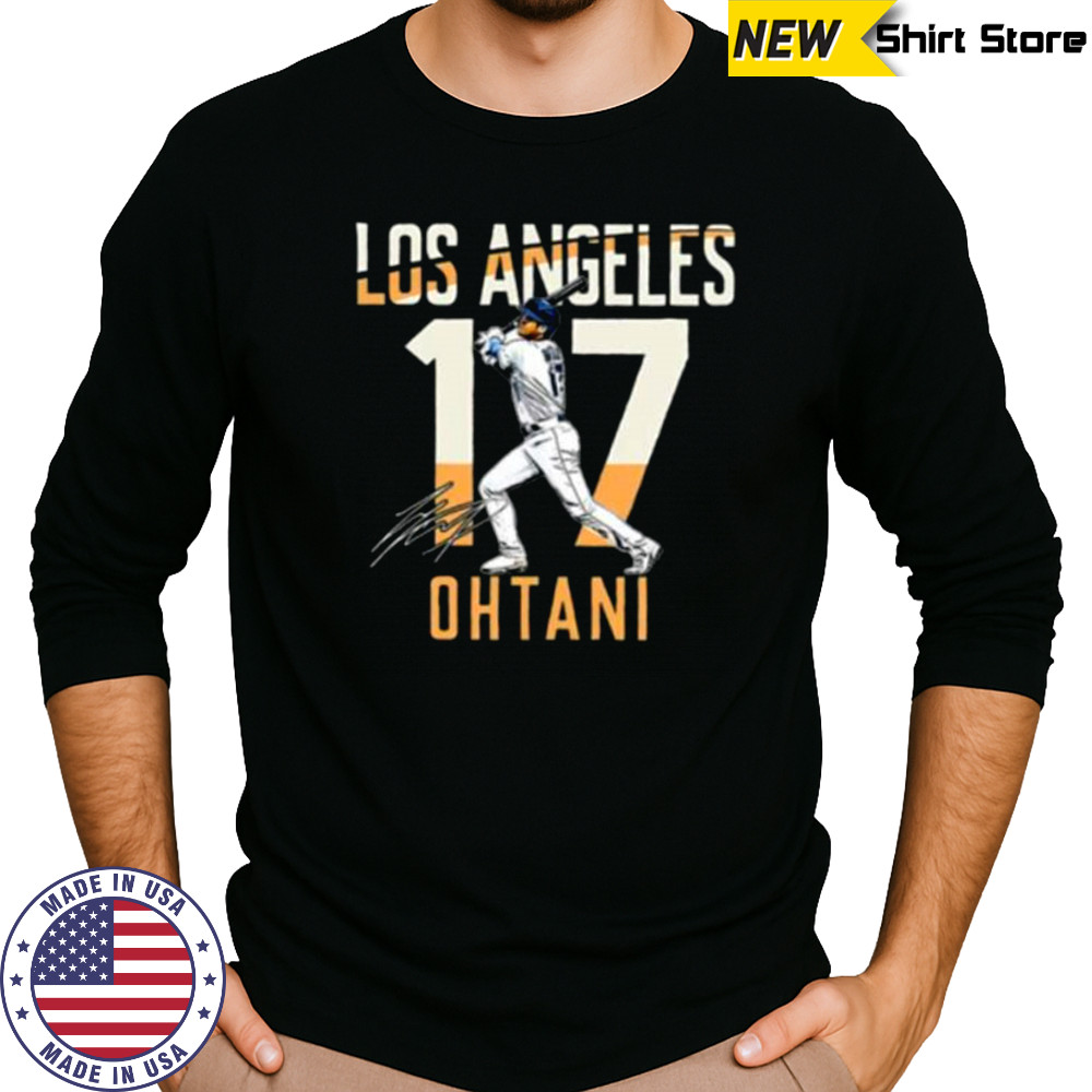 Los Angeles Shohei Ohtani 17 City Connect player autographed Shirt Long Sleeved